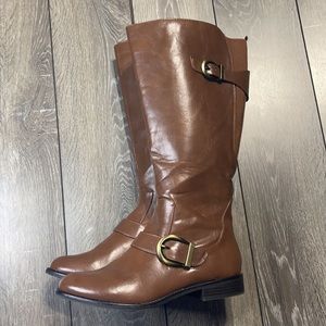 Lifestride Support Rosalia Plus Wide Calf Brown Boots Women's Size 9.5 W/ WC